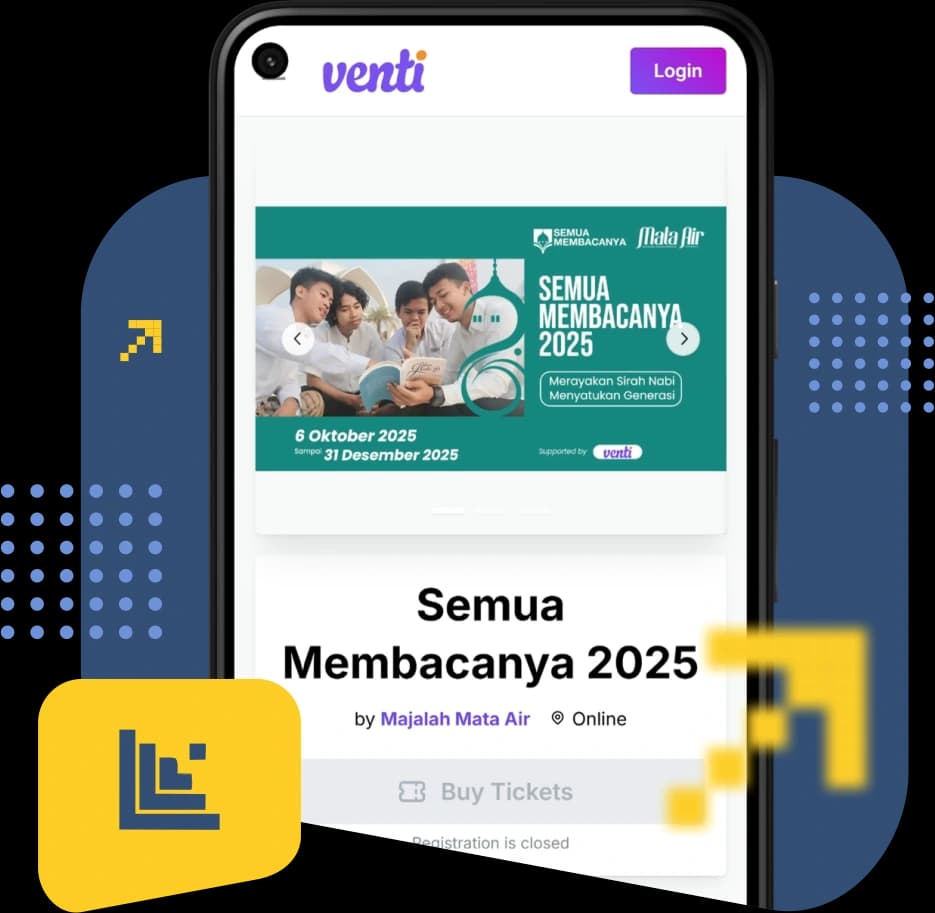 Visual integrasi Latihan.id dan Venti.id untuk solusi event ujian online