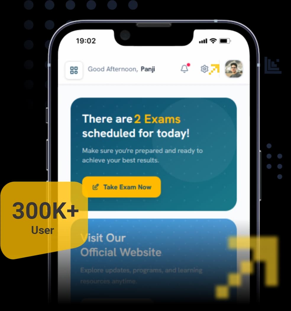 Tampilan dashboard aplikasi ujian online Latihan.id pada layar laptop dan perangkat mobile