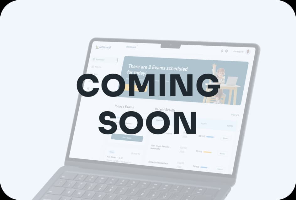 MacOS & Windows Preview aplikasi desktop Latihan.id untuk macOS dan Windows dengan fitur ujian online yang aman